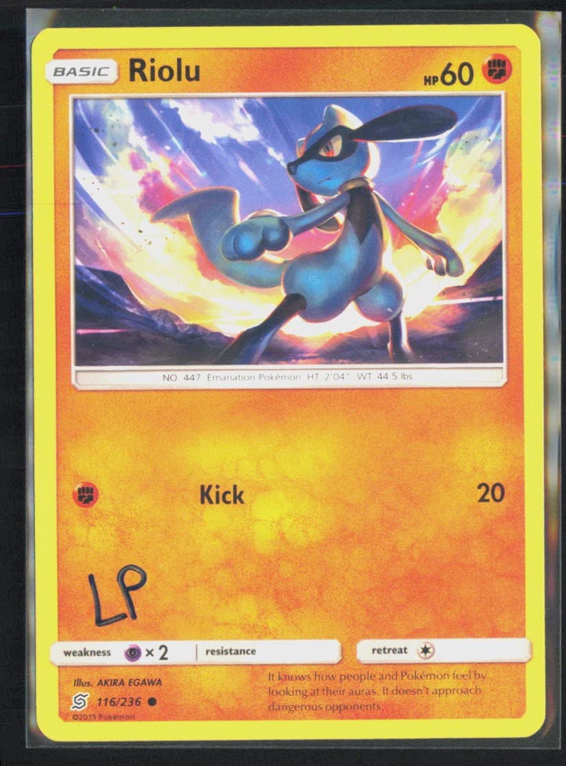 Pokemon Riolu Unified Minds 116/236 AKIRA EGAWA LP