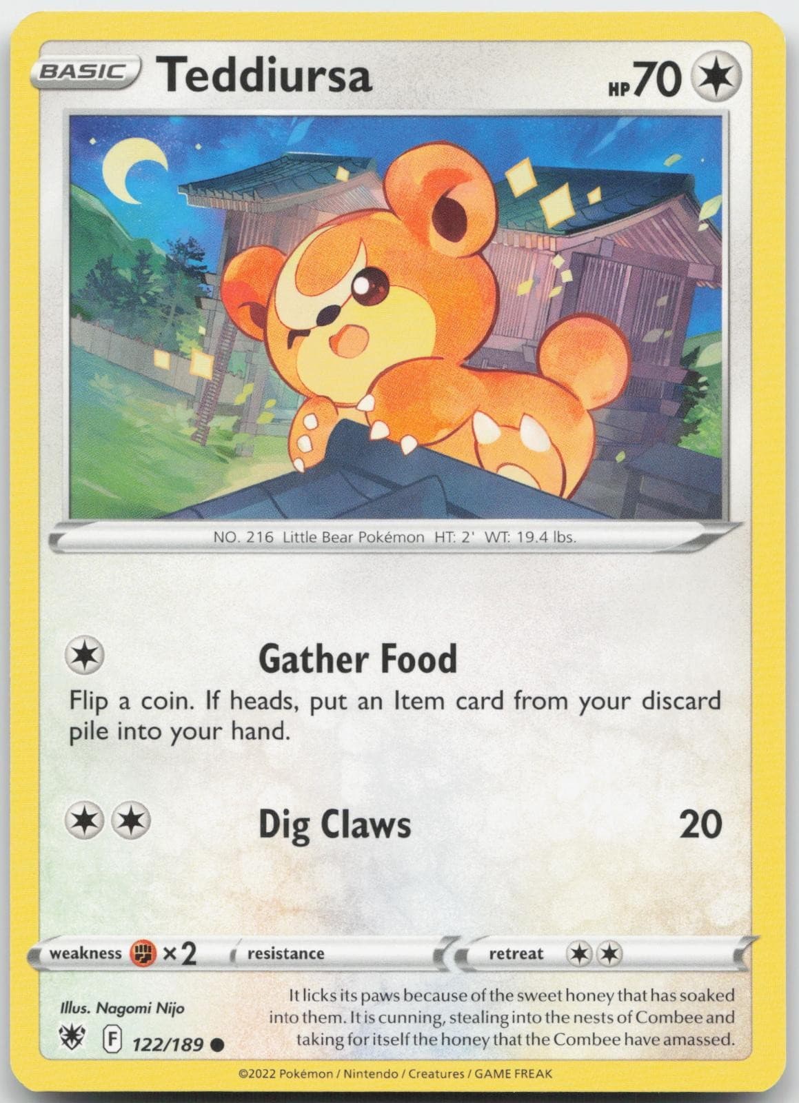 TEDDIURSA 122/189 C ASTRAL RADIANCE POKEMON NEAR MINT