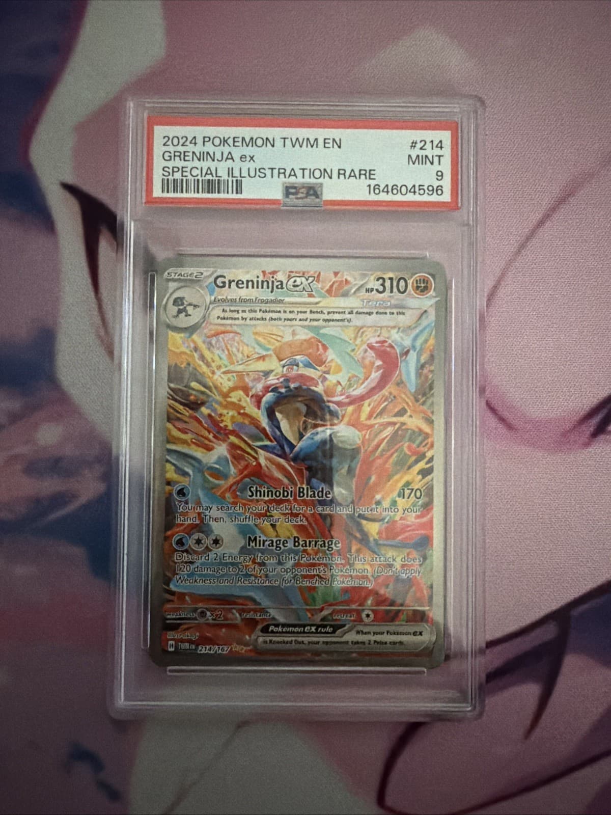Pokemon 2024 Greninja ex 214/167 SIR Twilight Masquerade PSA 9