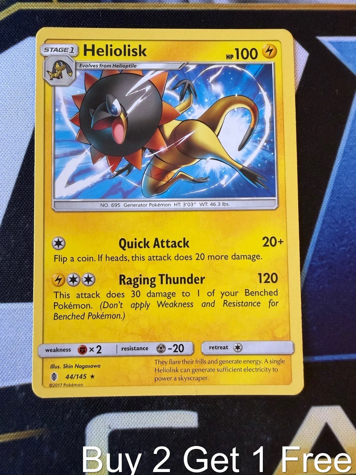 Heliolisk 44/145 Guardians Rising Rare Pokemon Near Mint