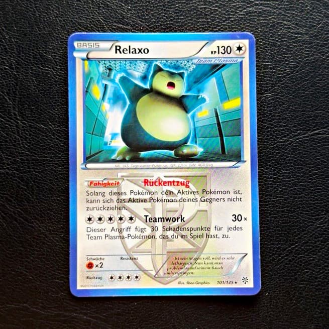 Relaxo Pokémon TCG 101/135 Rare Deutsch Basis Plasma-Sturm KP 130