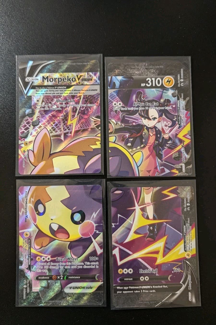 Pokemon Morpeko V-Union 4 Card Set SWSH287 SWSH288 SWSH289 SWSH290 Promo NM/Mint