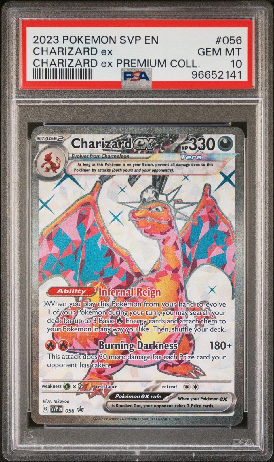 2023 Pokemon Svp En-Sv Black Star Promo #056 Charizard Ex Premium Coll. PSA 10