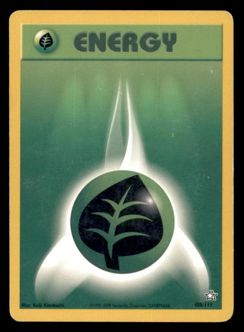 GRASS ENERGY 108/111 NEO GENESIS POKEMON UNLIMITED HP KINEBUCHI