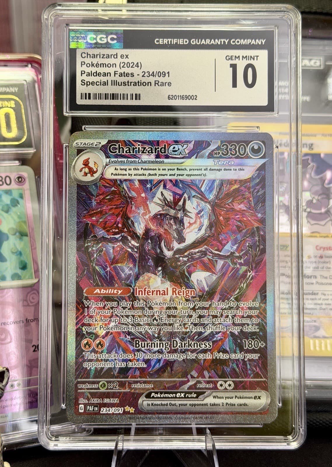 Charizard Ex 234/091 SV: Paldean Fates Holo CGC Gem Mint 10