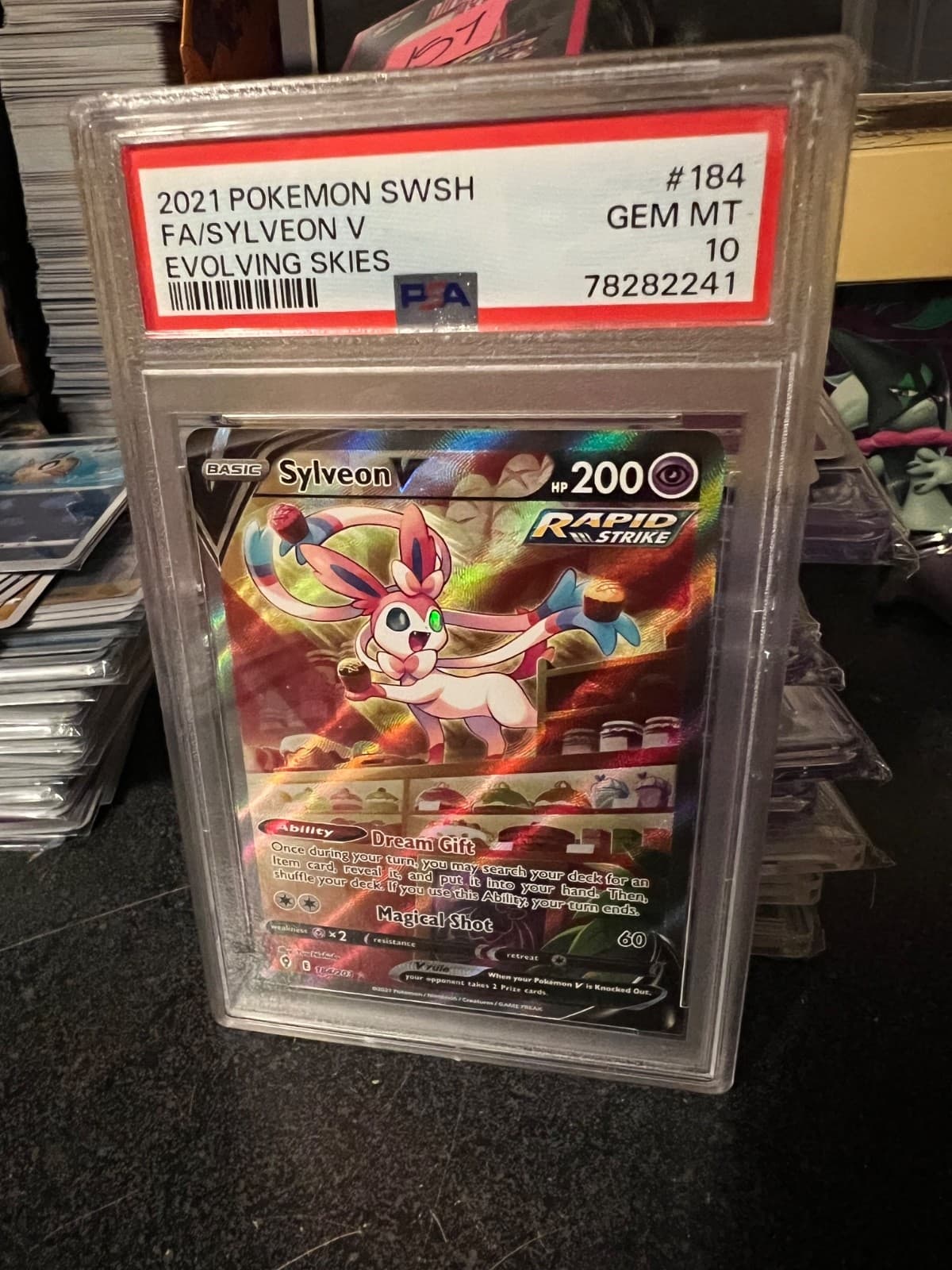 PSA 10 Sylveon V (Alternate Full Art) 184/203 SWSH07: Evolving Skies Holo