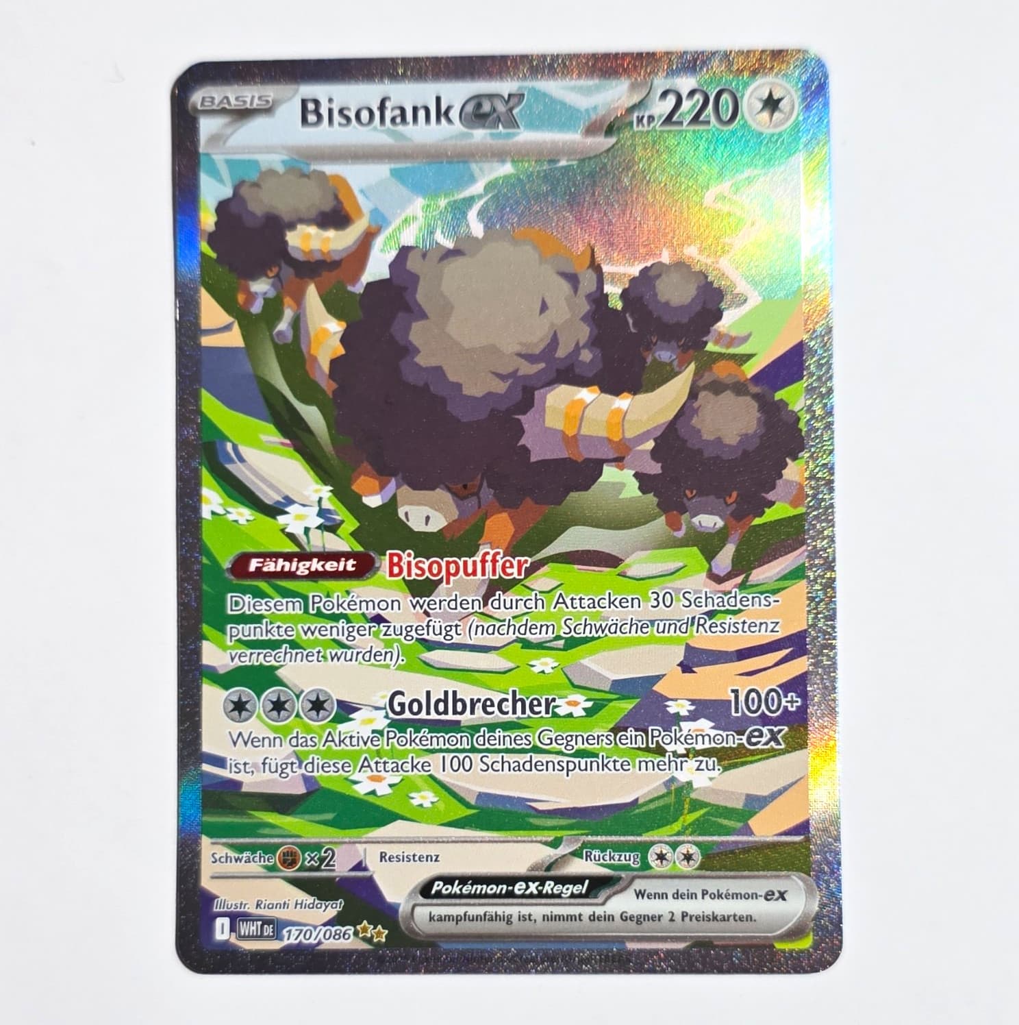 Pokémon TCG Bisofank ex 170/086 Weiße Flammen Double Rare Holo Deutsch