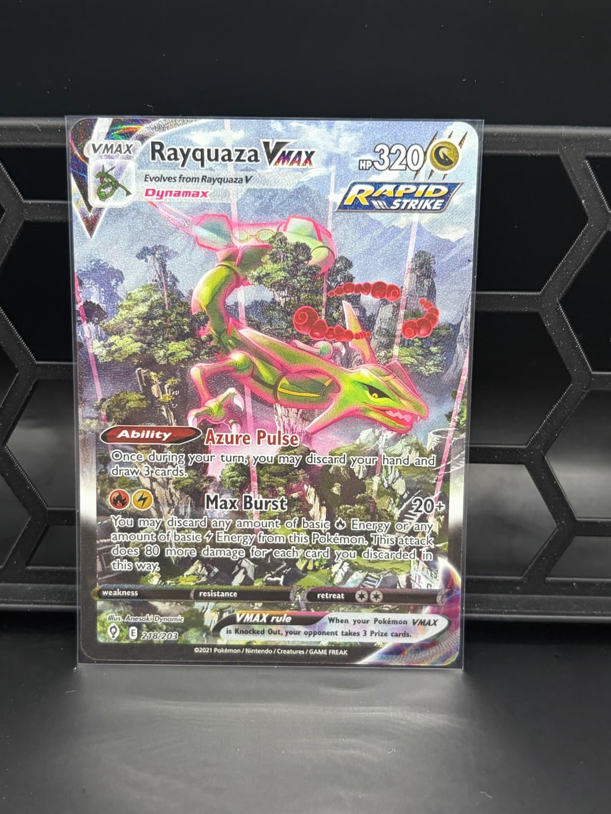 Rayquaza VMAX 218/203 Alternate Art Evolving Skies Pokemon Holo Near Mint