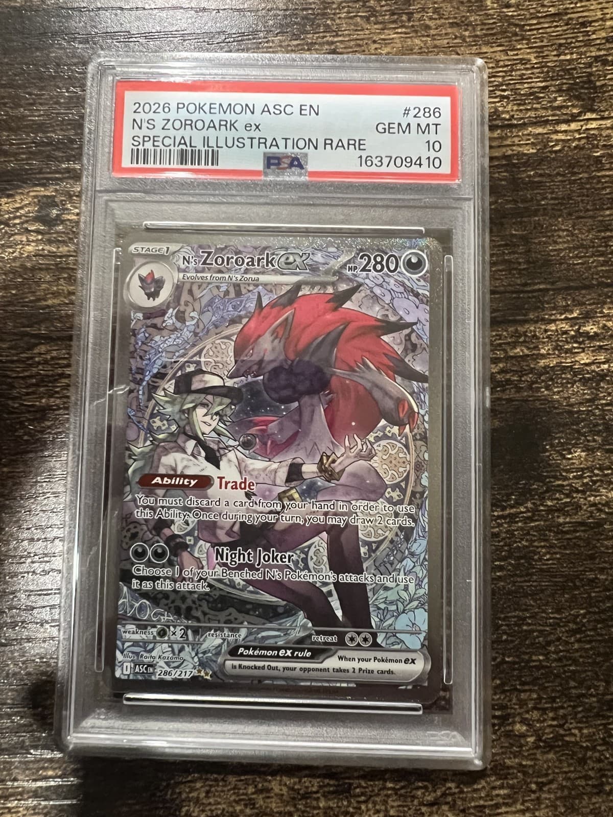 2026 Pokemon Ascended Heroes N's Zoroark ex 286/217 SIR PSA 10 Gem Mint