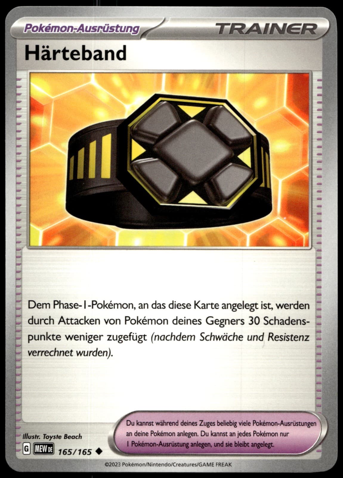 Härteband 165/165 Pokemon Scarlet & Violet 151 Uncommon Karte Deutsch Near Mint