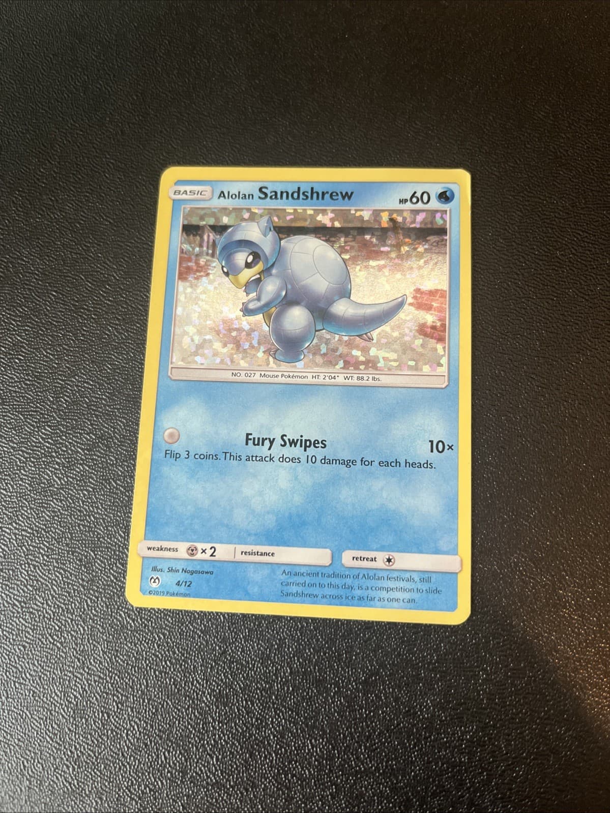 Pokemon TCG Alolan Sandshrew 4/12 McDonald's Promo 2019 English Holo LP