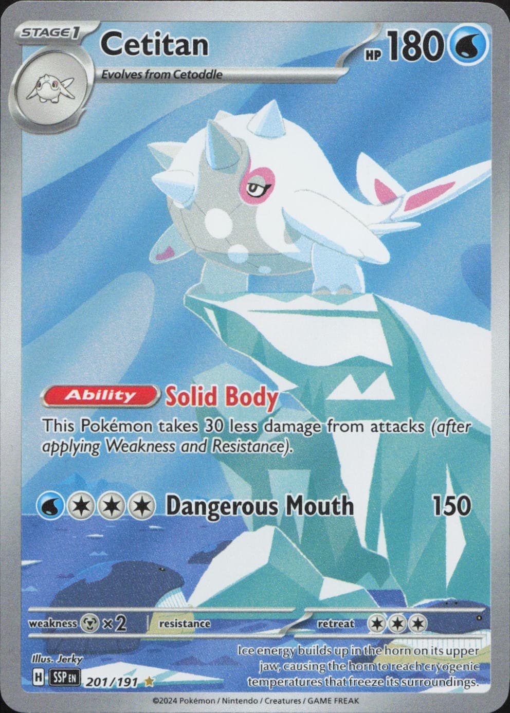 Cetitan 201/191 Illustration Rare Surging Sparks Pokemon Holo Near Mint