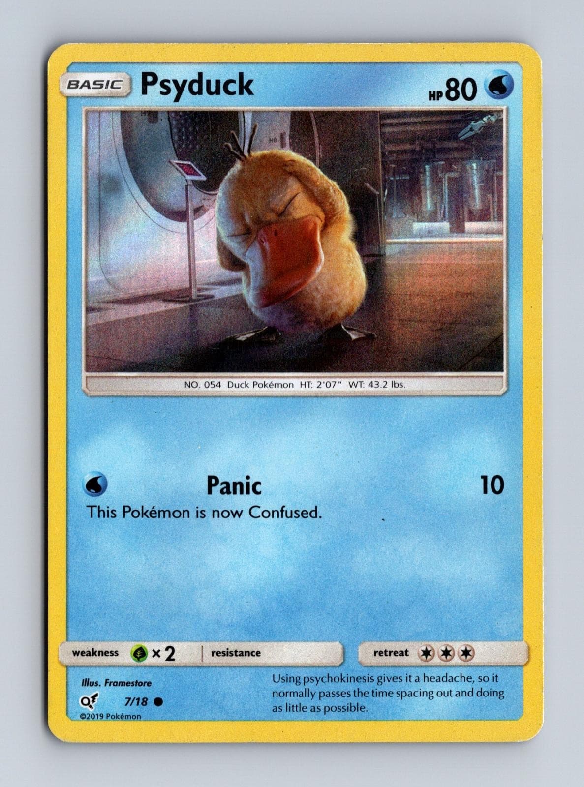 Psyduck 7/18 Common Detective Pikachu Pokemon Holo MP