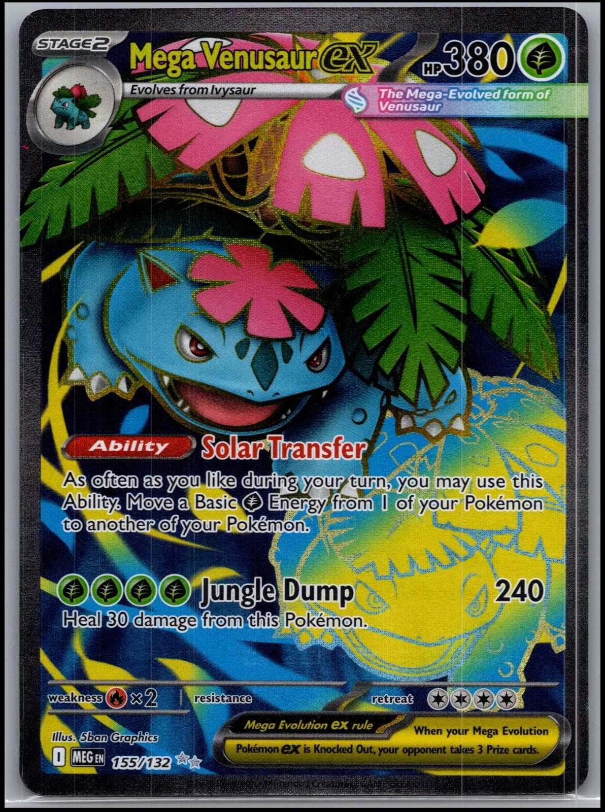 MEGA VENUSAUR EX 155/132 Mega Evolution HOLO NM