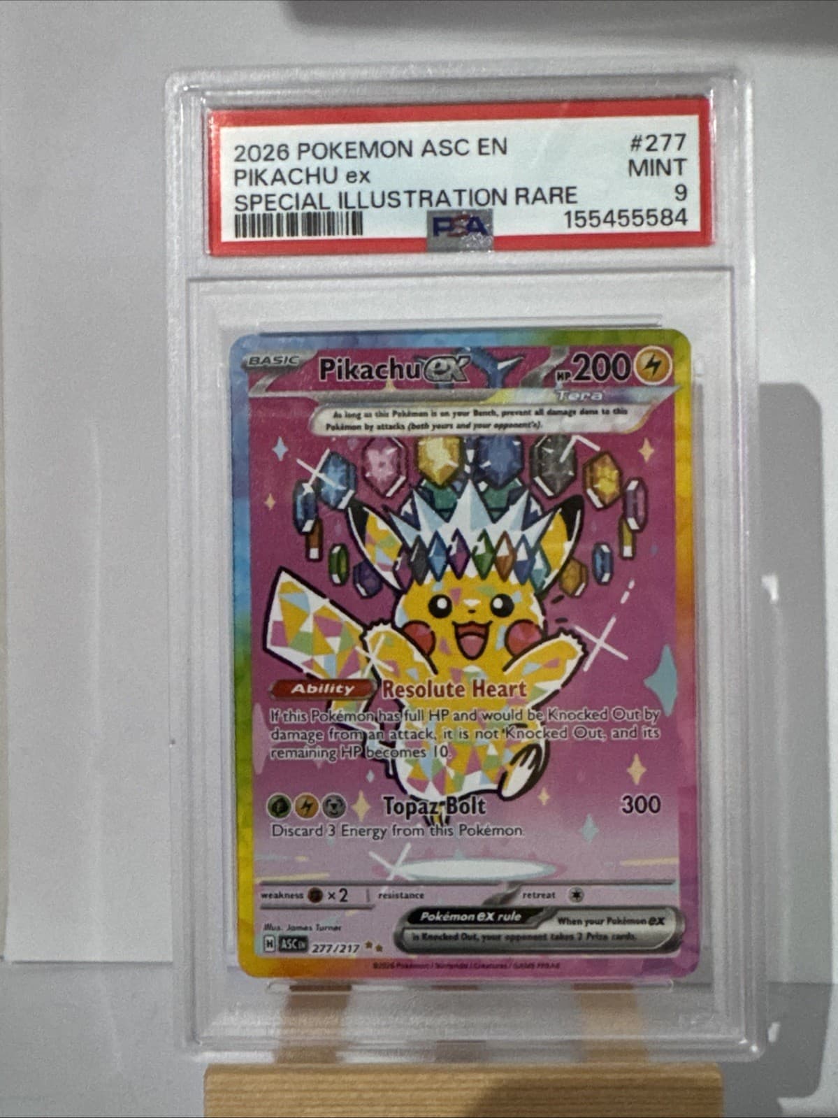 Pokemon 2026 Pikachu ex 277/217 SIR Ascended Heroes PSA 9