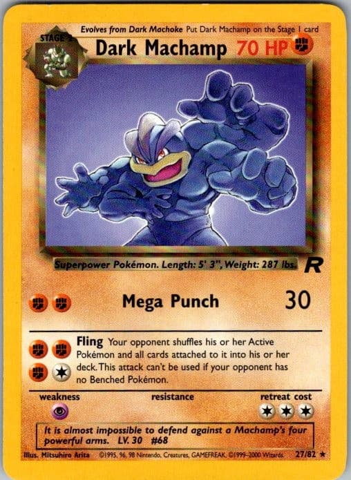 Dark Machamp 27/82 Rare Team Rocket Pokemon Unlimited Lightly Played