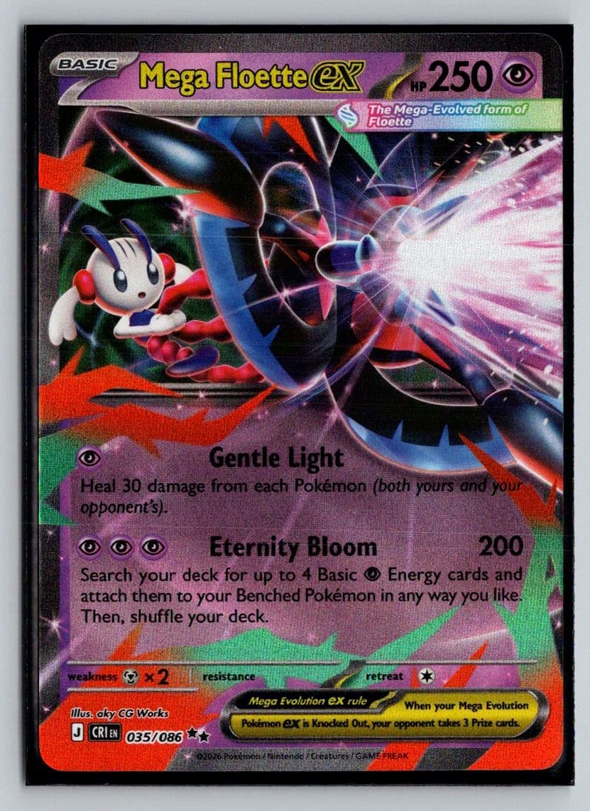 Mega Floette ex 035/086 Ultra Rare Chaos Rising Pokemon Holo Near Mint