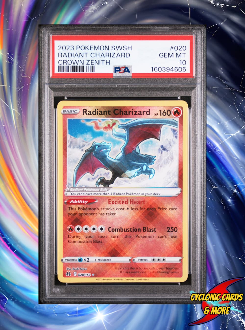 2023 POKEMON SWORD AND SHIELD CROWN ZENITH #020 RADIANT CHARIZARD PSA 10