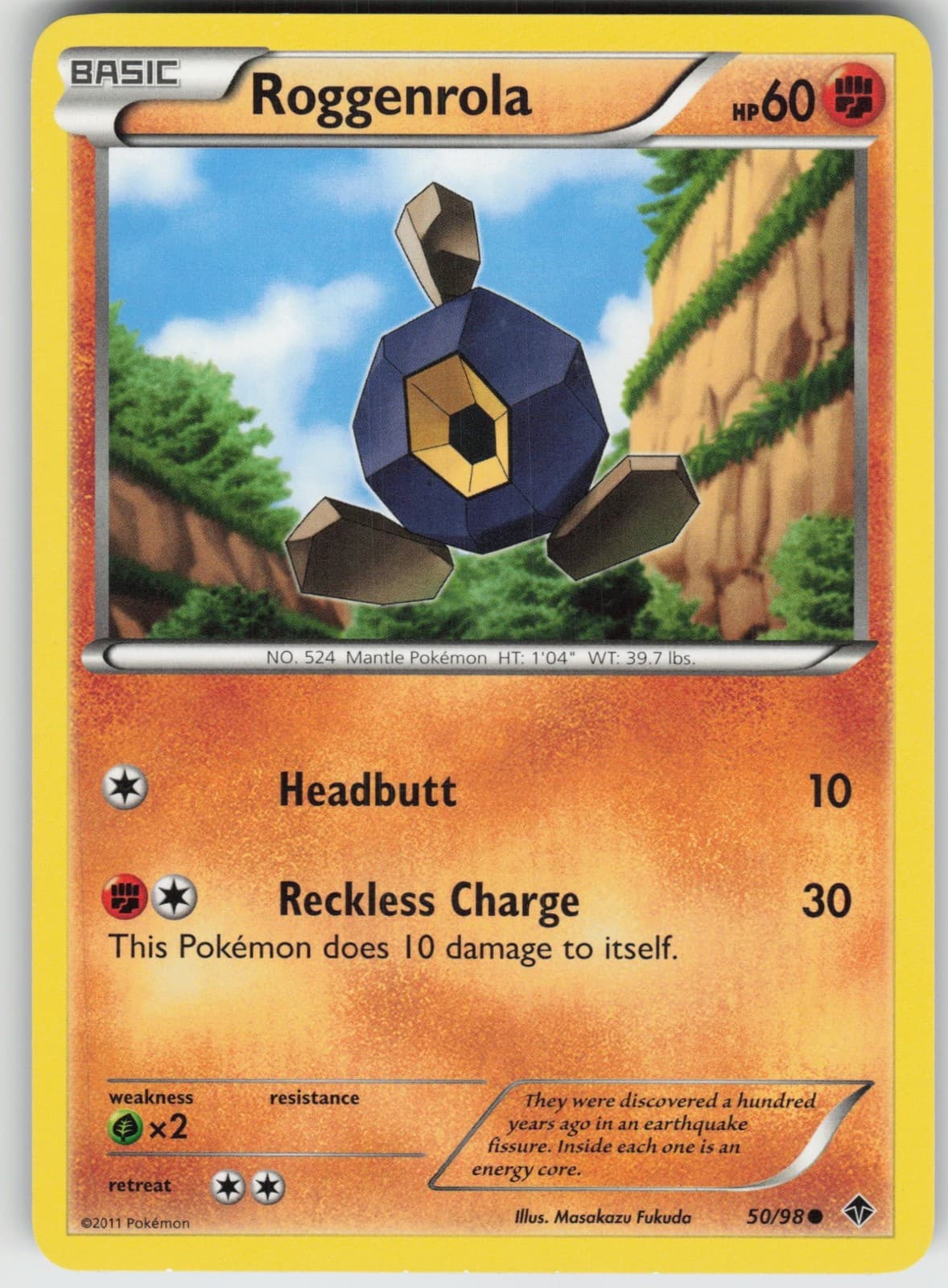 Roggenrola (50) 50/98 Emerging Powers Pokemon Moderately Played MP