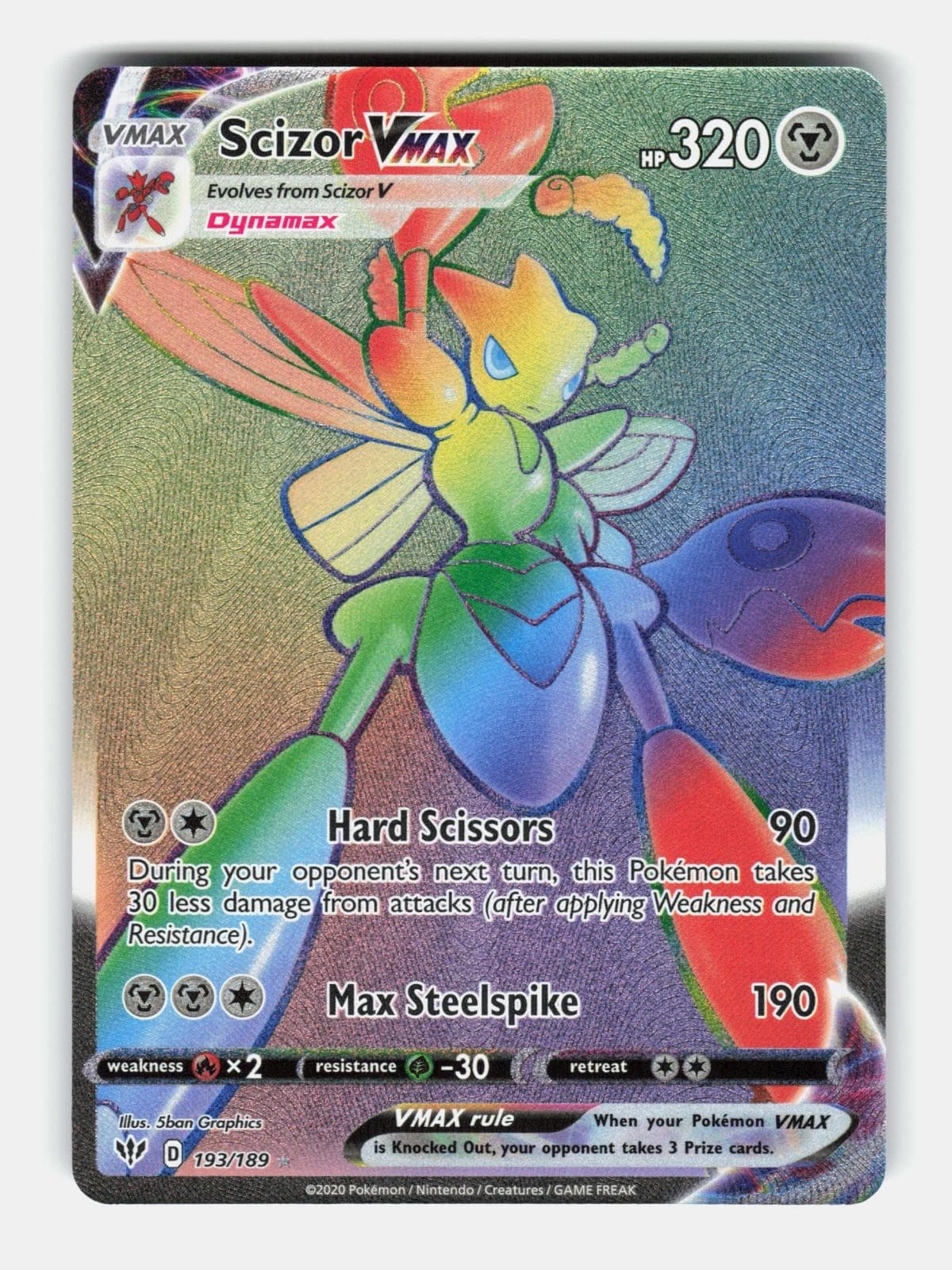 Scizor VMAX 193/189 Rainbow Rare Darkness Ablaze Pokemon Holo Near Mint