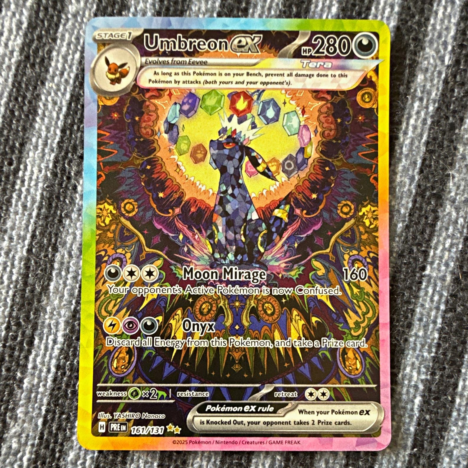 Pokemon Umbreon ex Prismatic Evolutions 161/131 Ultra Rare Full Art Holo Eng 280