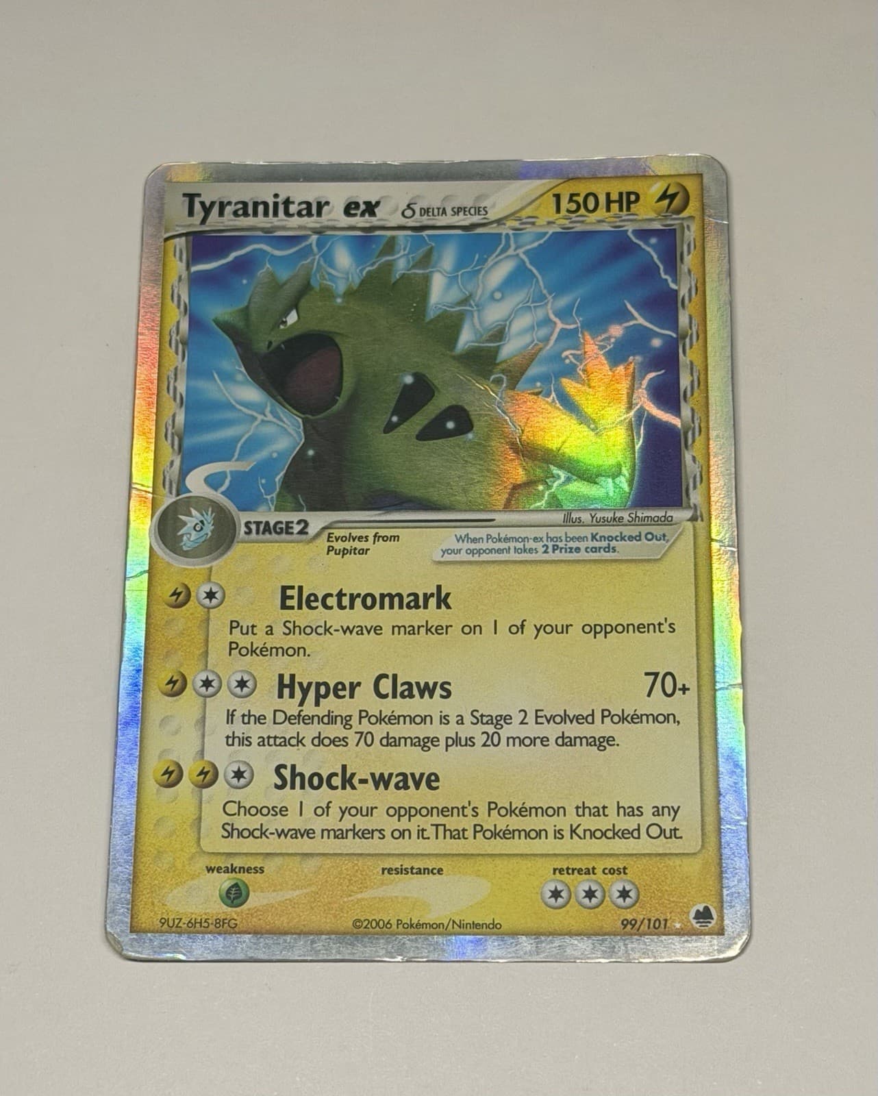 Pokemon Tyranitar ex 99/101 EX Dragon Frontiers Delta Species Holo Rare HP/MP