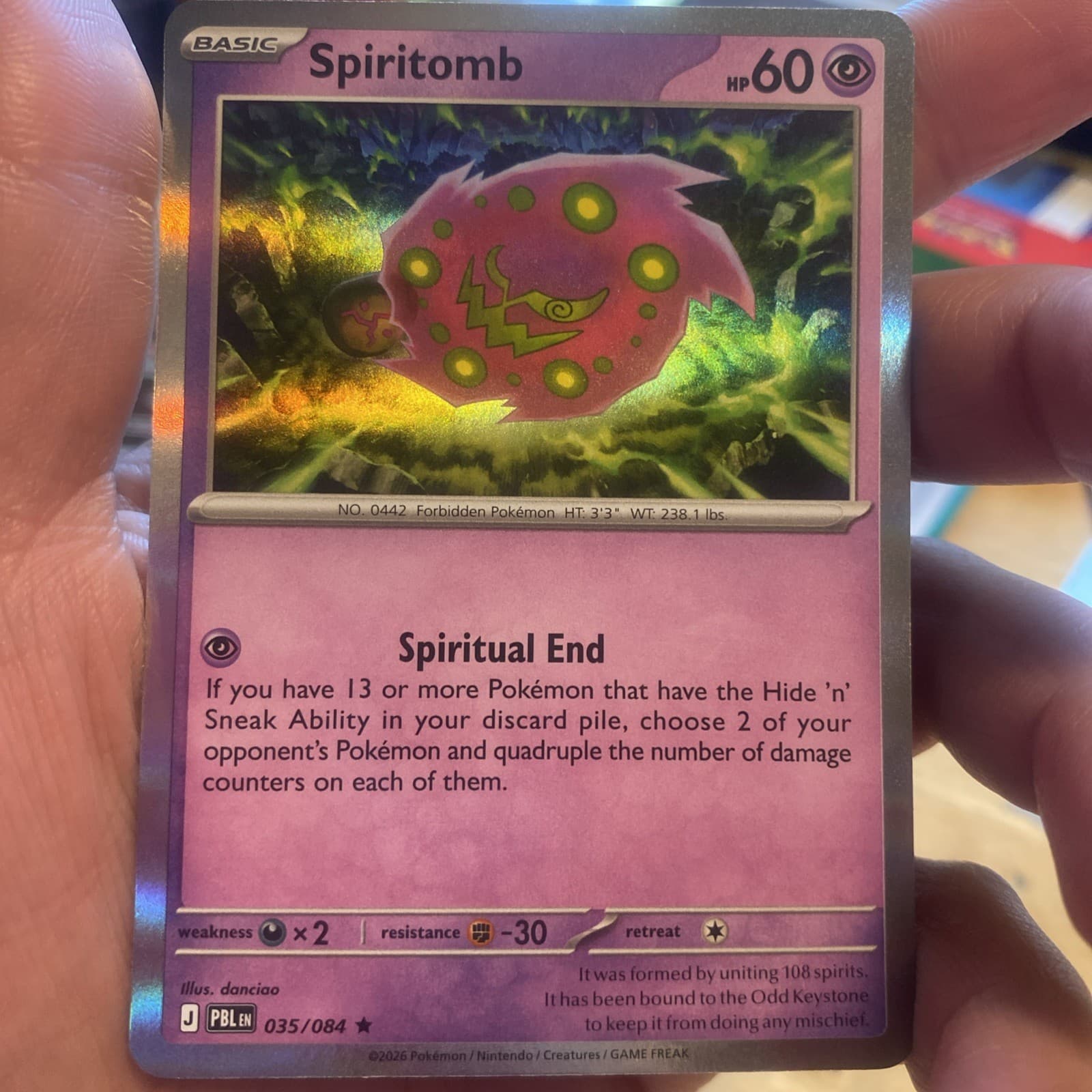 Pokemon TCG Spiritomb 35/84 Pitch Black Holo Rare 60 HP English