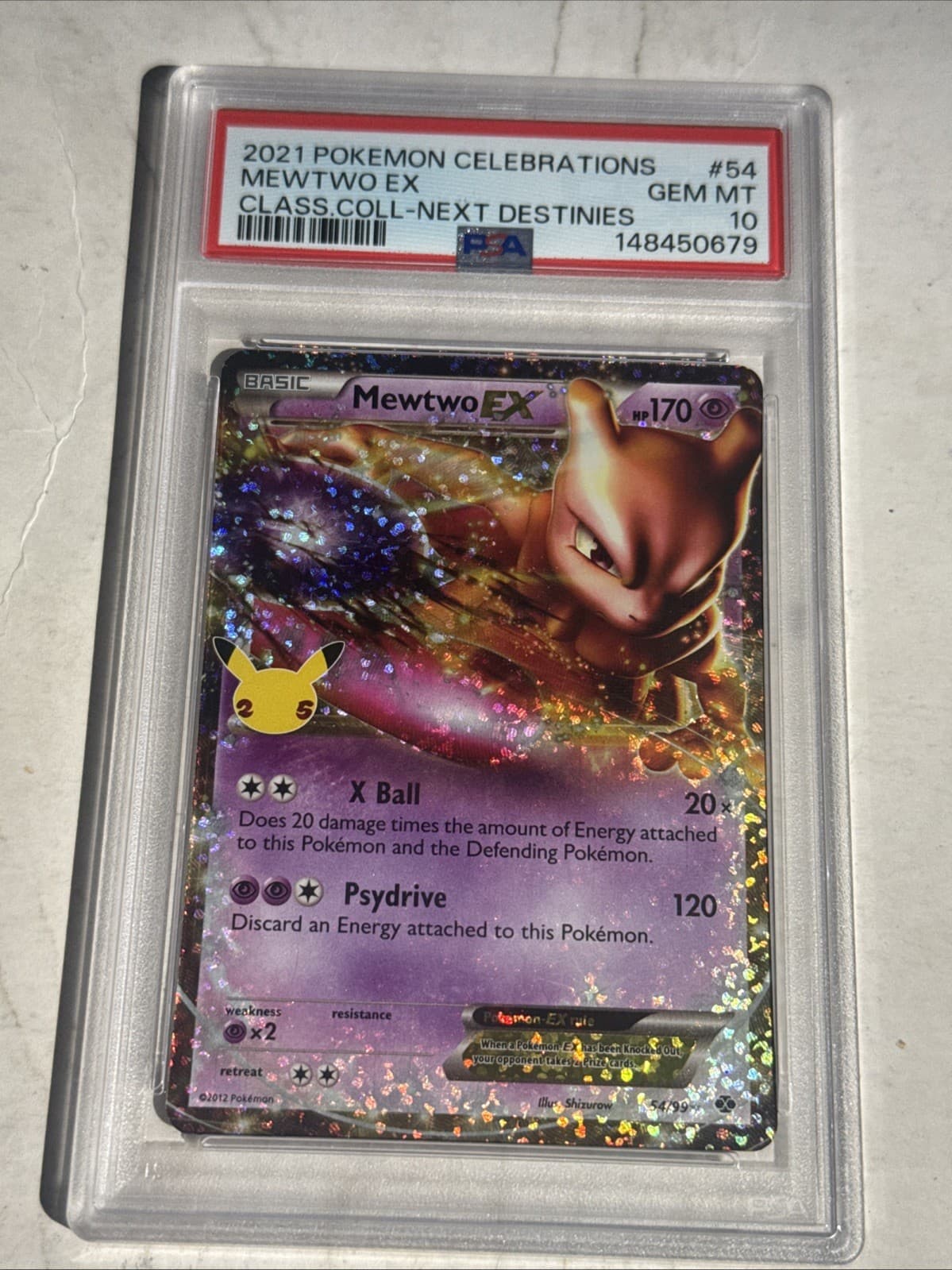 2021 POKEMON MEWTWO EX CELEBRATIONS CLASSIC COLLECTION #54 PSA 10