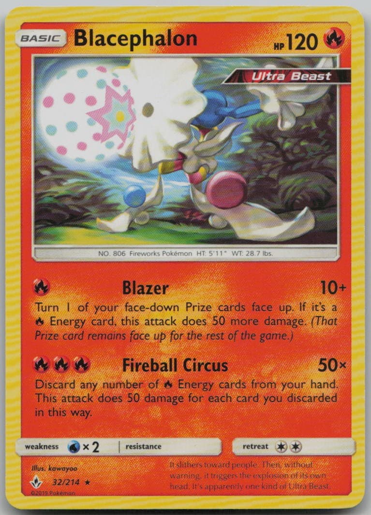 Blacephalon 32/214 Rare SM - Unbroken Bonds NM Pokemon