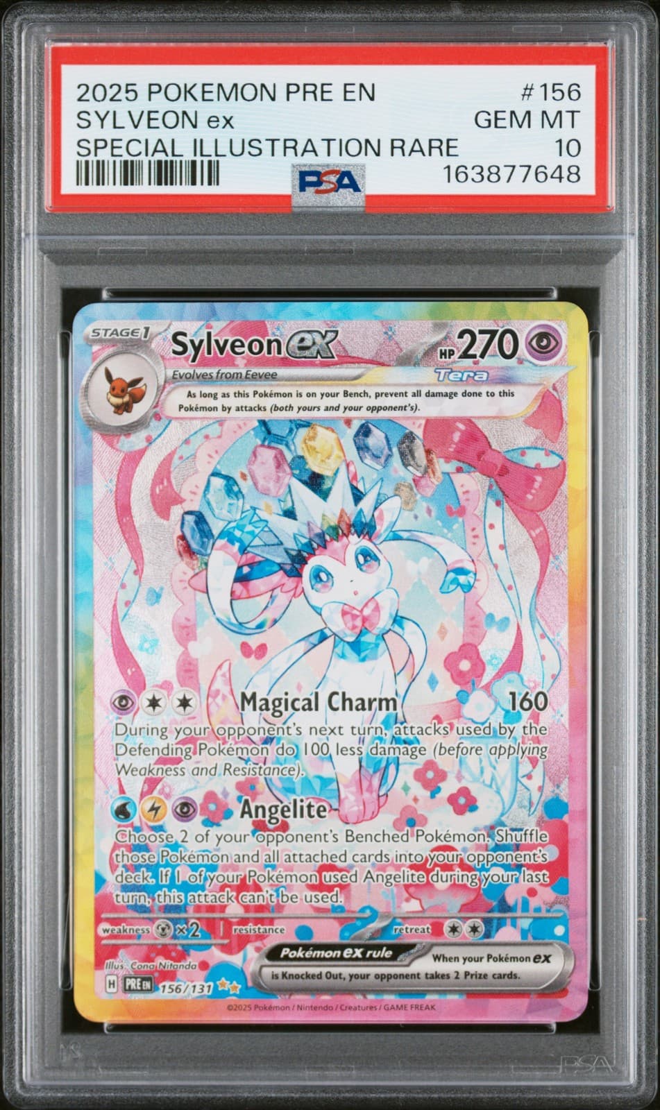 2025 POKEMON PRE EN-PRISMATIC EVOLUTIONS #156 SYLVEON EX PSA 10