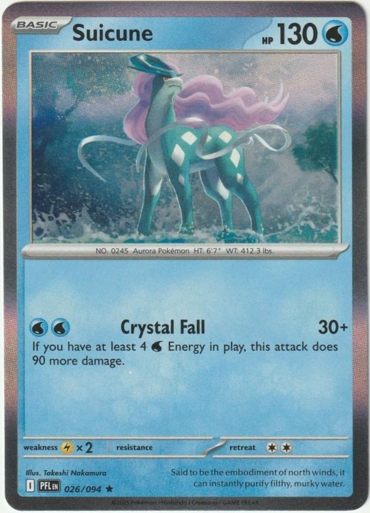 Suicune Phantasmal Flames 26/94 Rare Holofoil Pokémon TCG