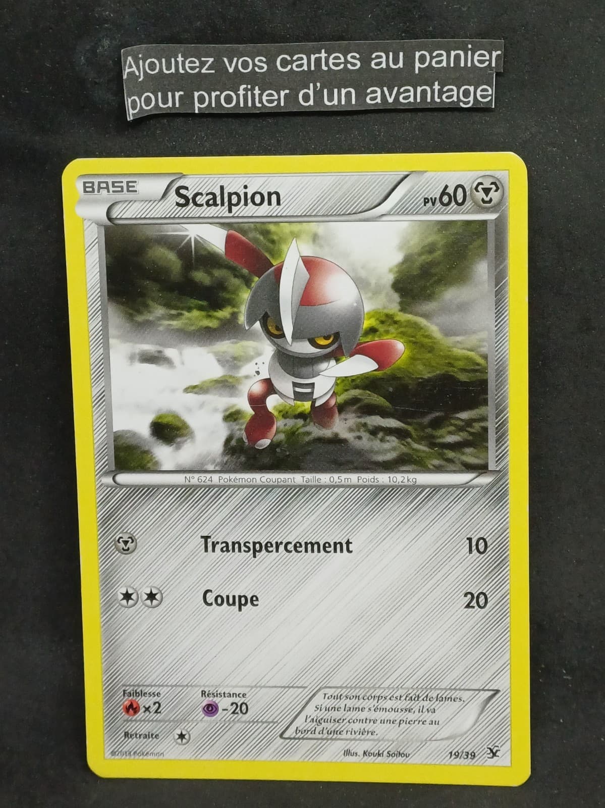 Carte Pokemon scalpion 19/39 XY Bienvenue à Kalos