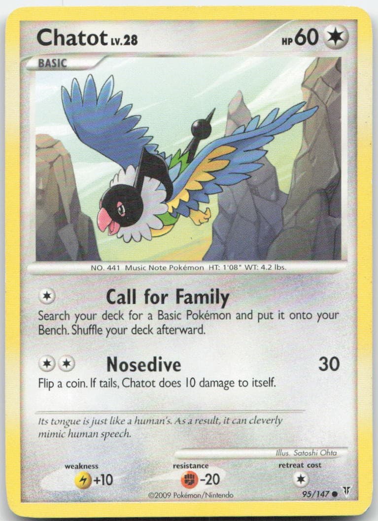 Chatot 95/147 Common Supreme Victors Pokemon Moderately Played