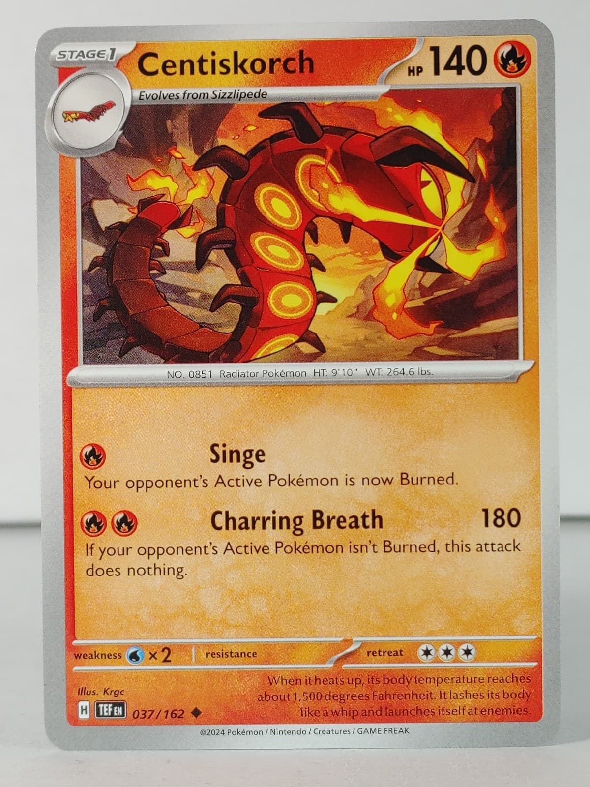Centiskorch - Temporal Forces - 037 /162 - Pokemon - NM - singles