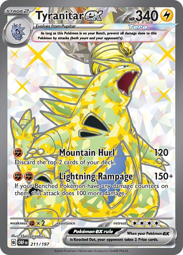 Tyranitar ex 211/197 Ultra Rare Obsidian Flames EN Near Mint