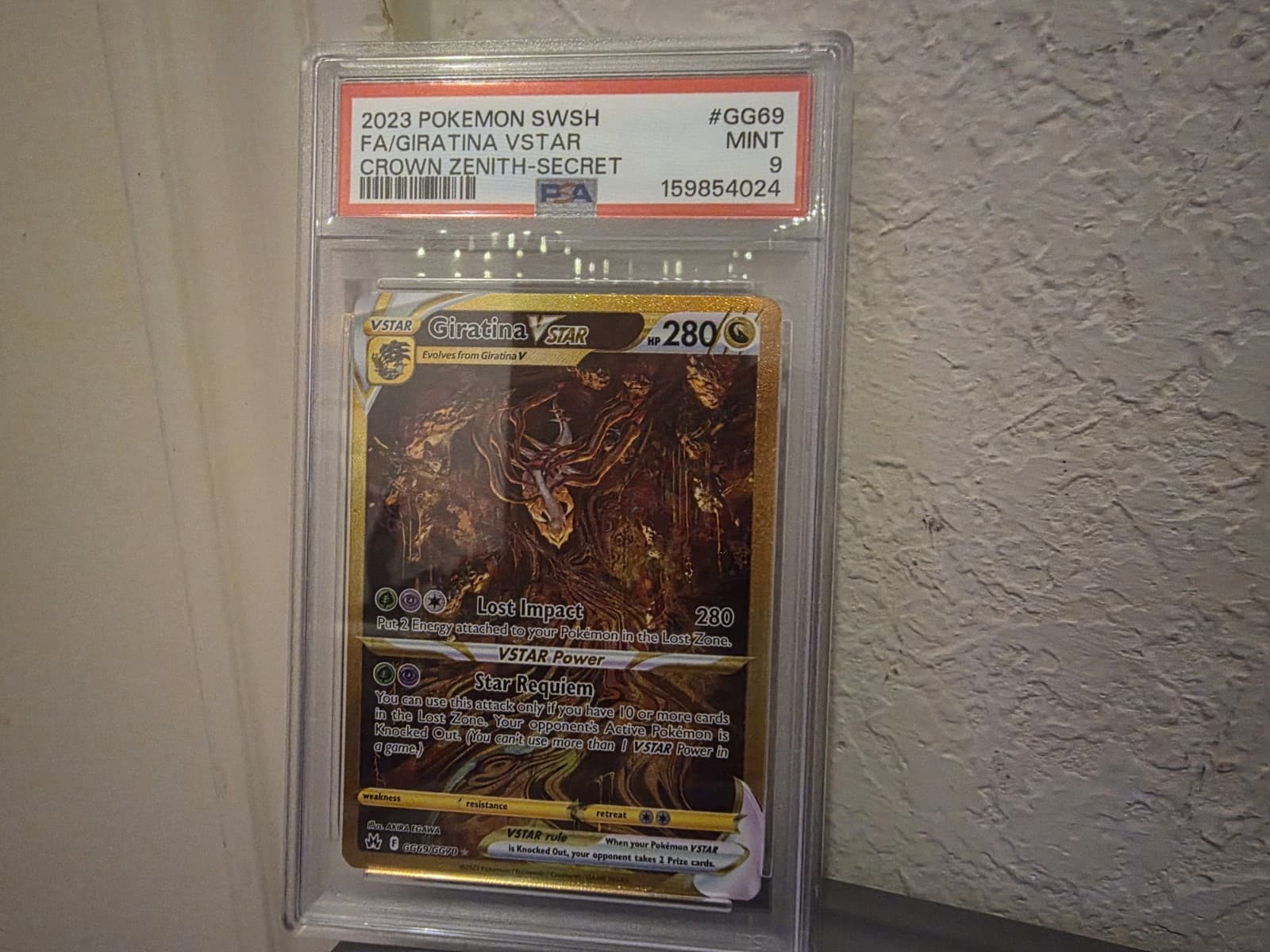 Pokemon Giratina VSTAR GG69/GG70 Crown Zenith Secret Rare Full Art Holo PSA 9