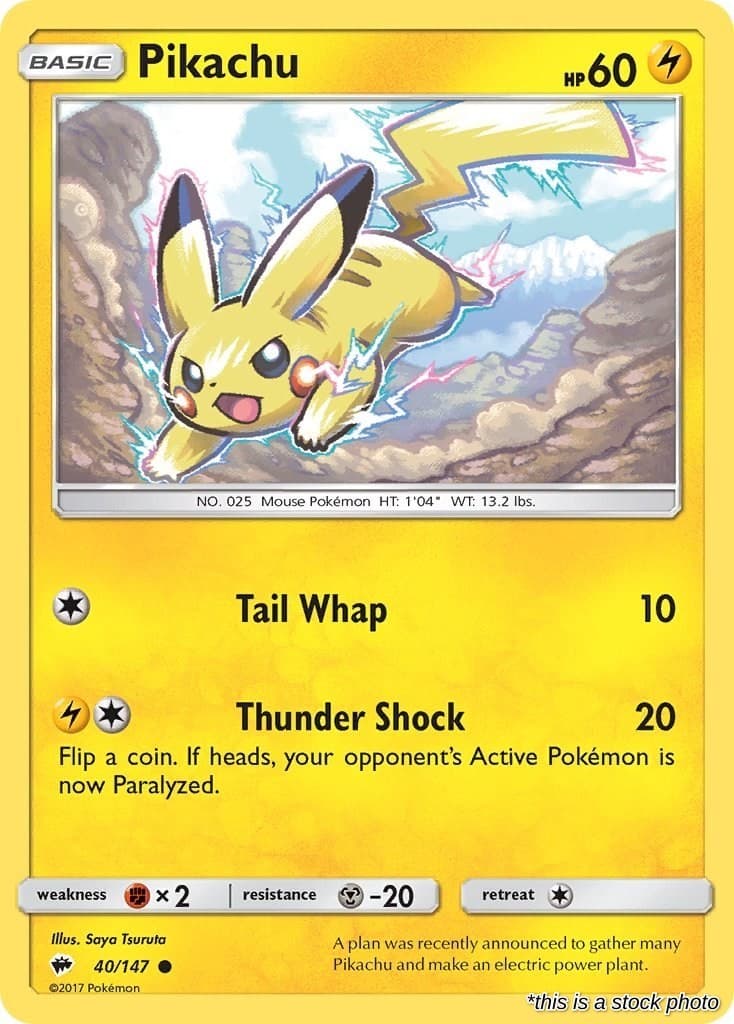 Pokemon Pikachu 40/147 NM SM - Burning Shadows