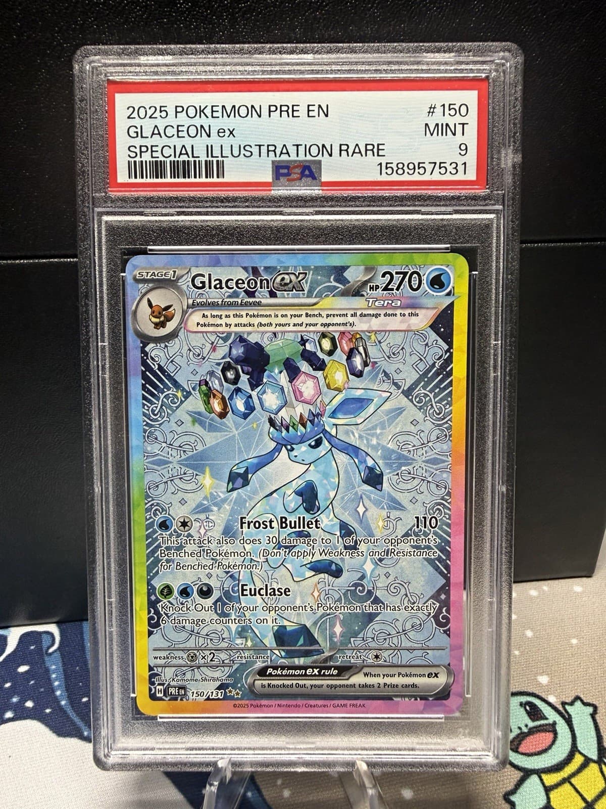 Sv: Prismatic Evolutions Glaceon ex 150/131 SIR Holo English PSA 9 (2025)