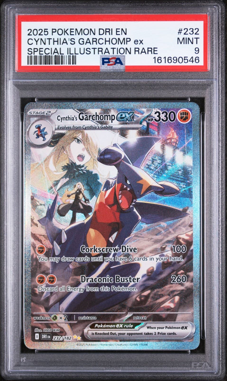 2025 POKEMON DRI EN-DESTINED RIVALS #232 CYNTHIA'S GARCHOMP EX PSA 9