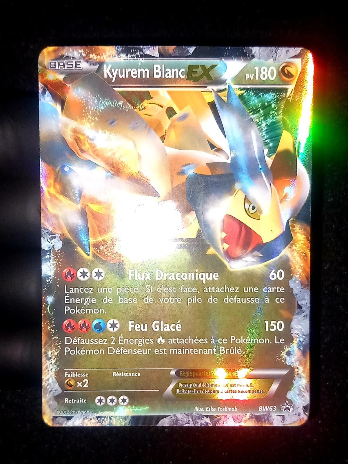 Carte - Pokémon / Kyurem Blanc - EX Black star - Promo [BW63] N&B : Promo FR 🤩