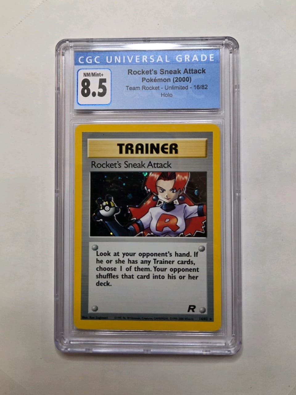 Rocket's Sneak Attack 16/82 Team Rocket Holo Unlimited CGC 8.5