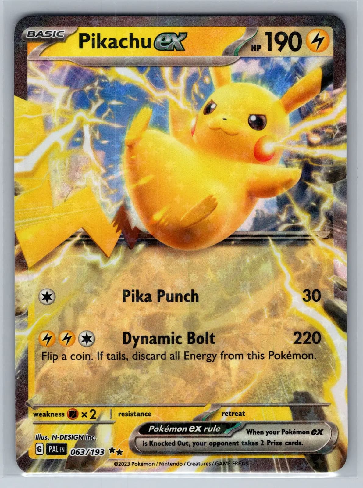 Pikachu EX #63/193 2023 Paldea Evolved Pokemon TCG — photo 1 of 2