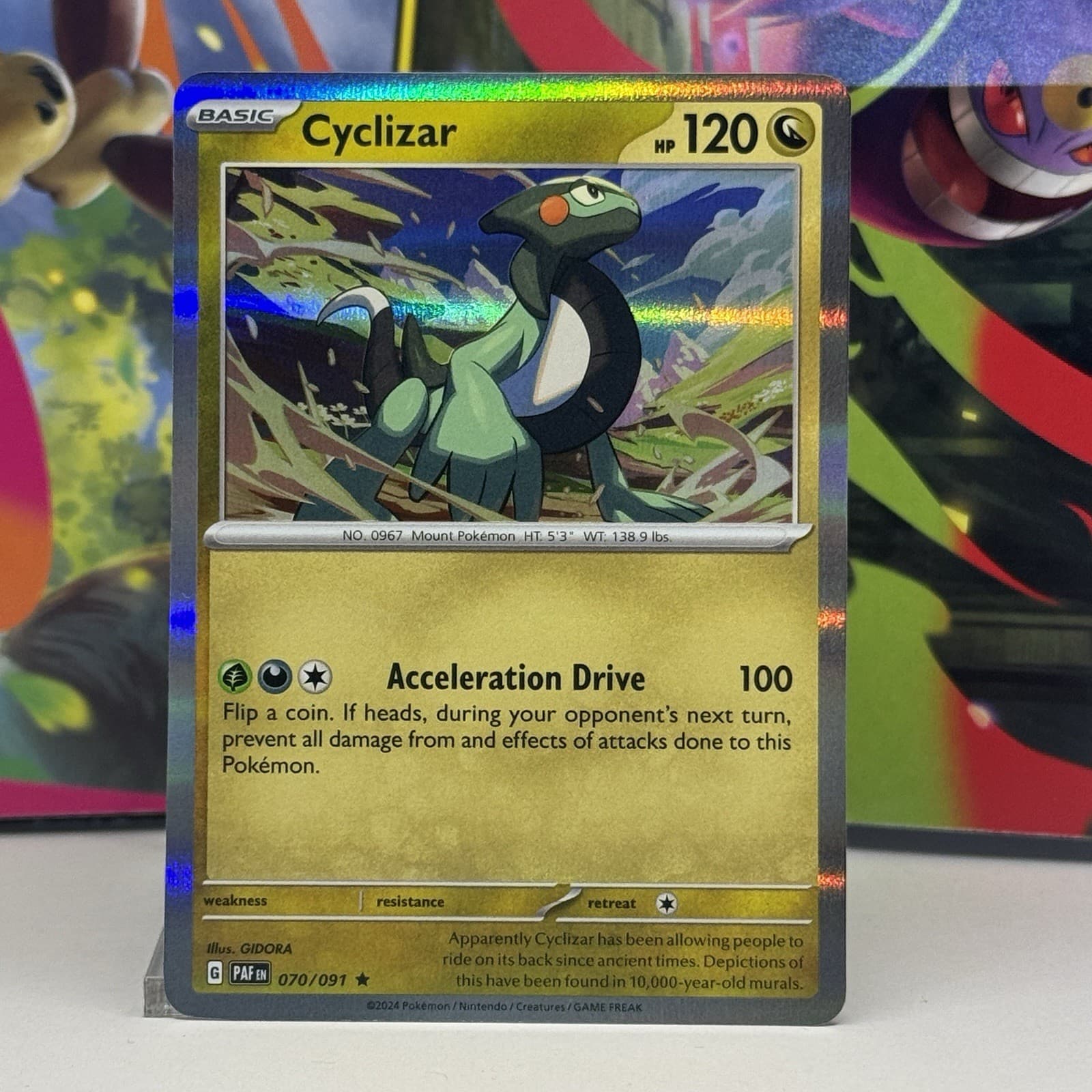 Pokemon Cyclizar 070/091 Paldean Fates NM HOLO Rare