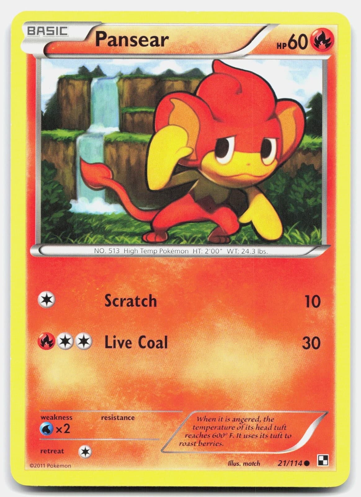 Pokemon Pansear 21/114 Black White NM