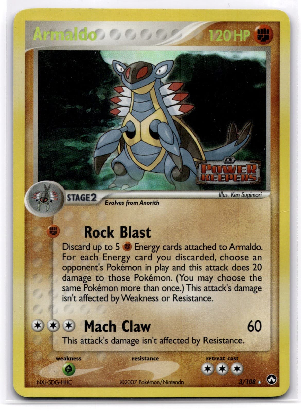 Armaldo 3/108 Holofoil - Pokemon EX Power Keepers - NM