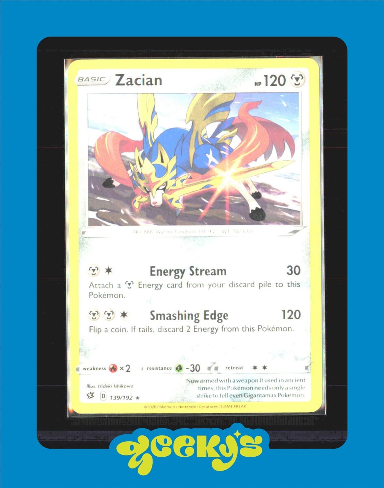 Zacian 139/192 Rare Rebel Clash Pokemon $2MIN ORDER