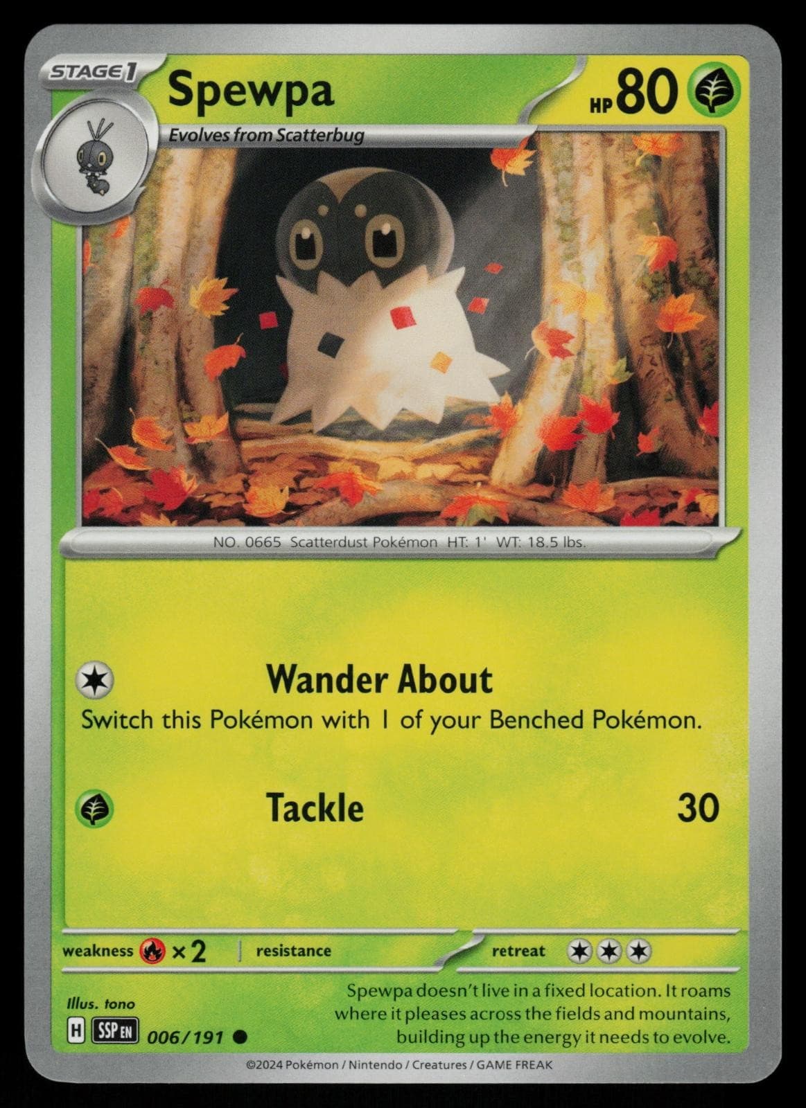 Spewpa 006/191 Common - Pokemon Surging Sparks