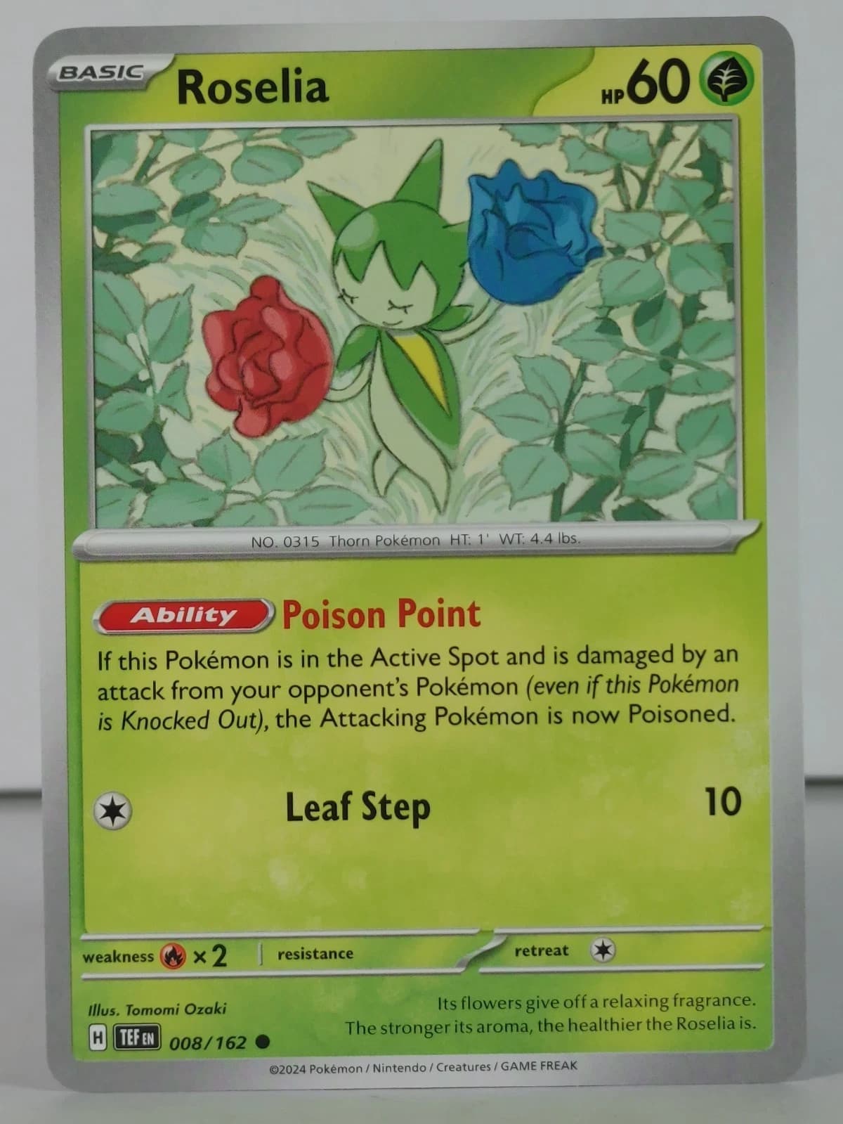 Roselia - Temporal Forces - 008/162 - singles - Pokemon TCG - NM