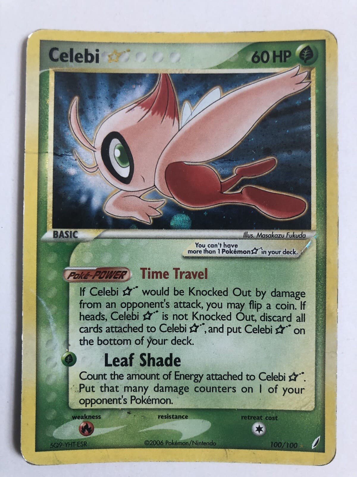 2006 POKEMON EX CRYSTAL GUARDIANS GOLD STAR #100 CELEBI-HOLO MP