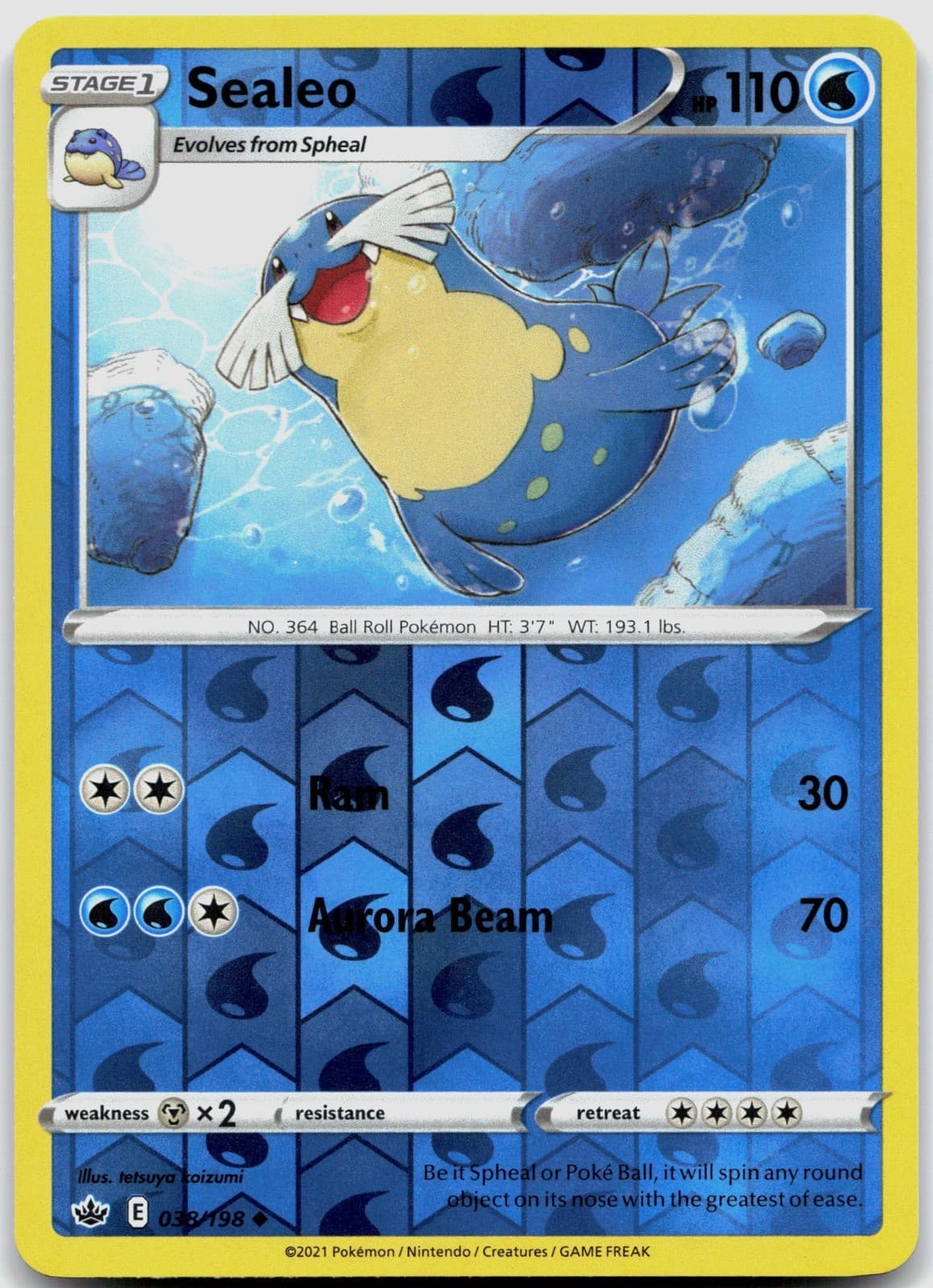 Sealeo 038/198 SWSH06: Chilling Reign POKEMON TCG Uncommon